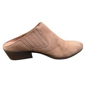 Frye Womens 8 Leather Pointed Toe Mules Beige Tan Western Stacked Heel Neutral